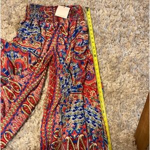 100% silk multicolored dress pants OS